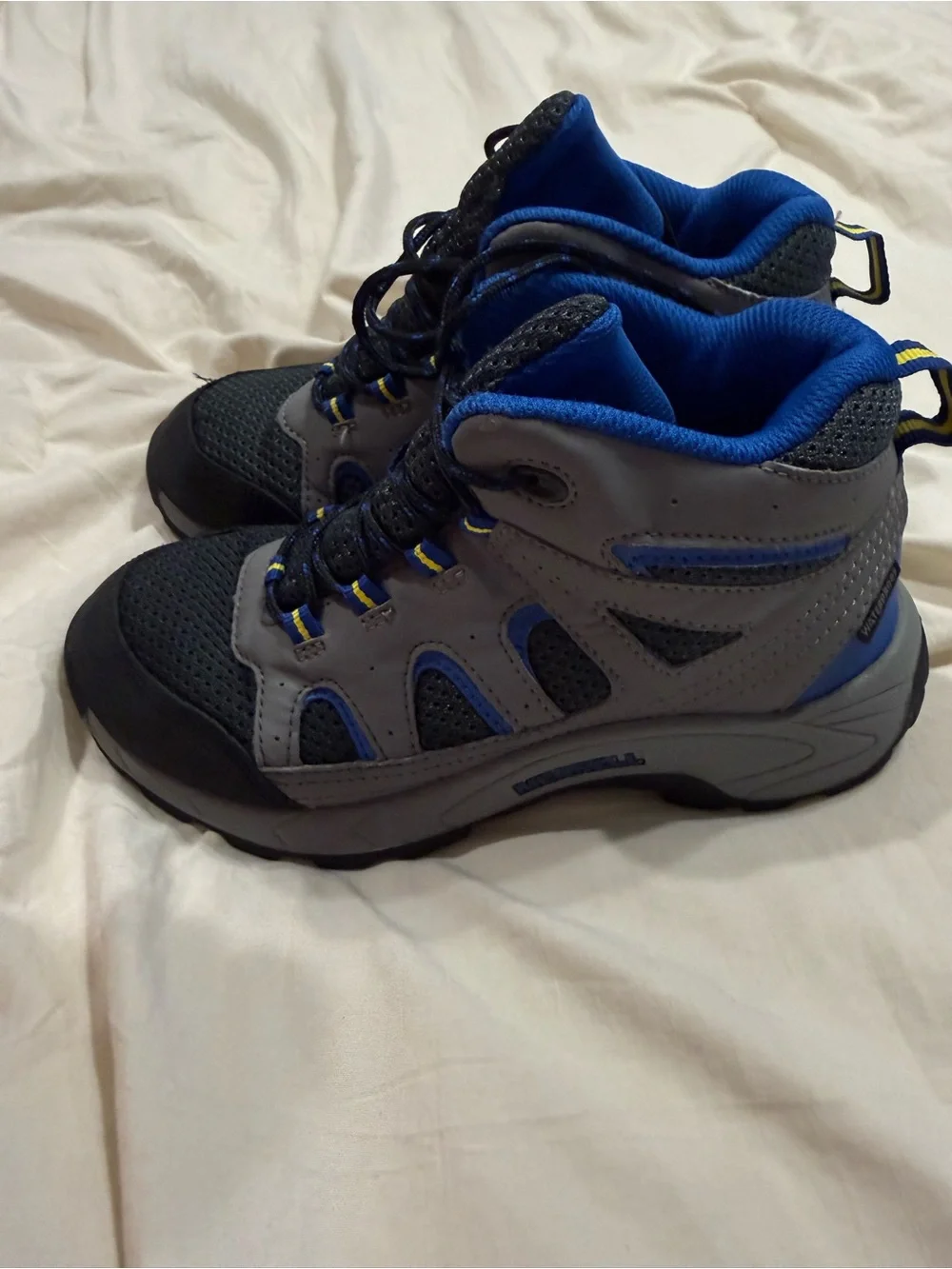 Merrell Boys Hiking Shoes | Size 2 | Gray Blue Trail Sneakers
